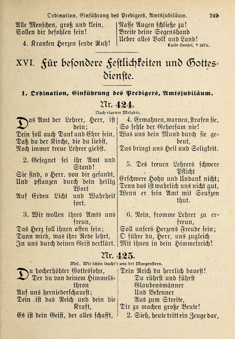 Evangelisches Gesangbuch: für die deutschen Congregational-Gemeinden von Nork-Amerika page 249