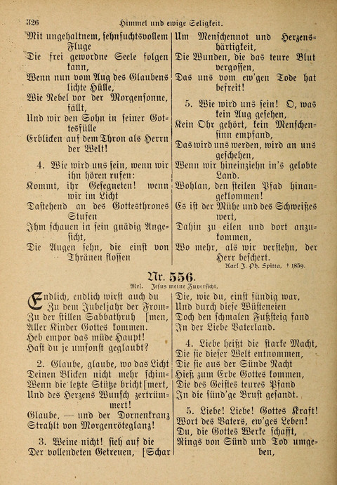 Evangelisches Gesangbuch: für die deutschen Congregational-Gemeinden von Nork-Amerika page 326