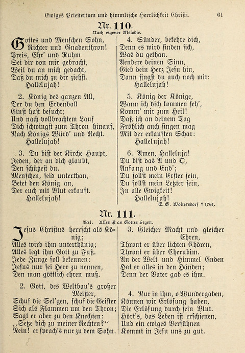 Evangelisches Gesangbuch: für die deutschen Congregational-Gemeinden von Nork-Amerika page 61