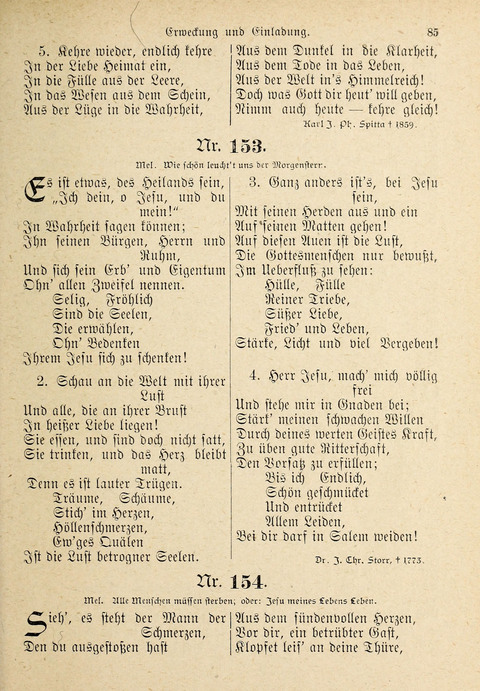 Evangelisches Gesangbuch: für die deutschen Congregational-Gemeinden von Nork-Amerika page 85