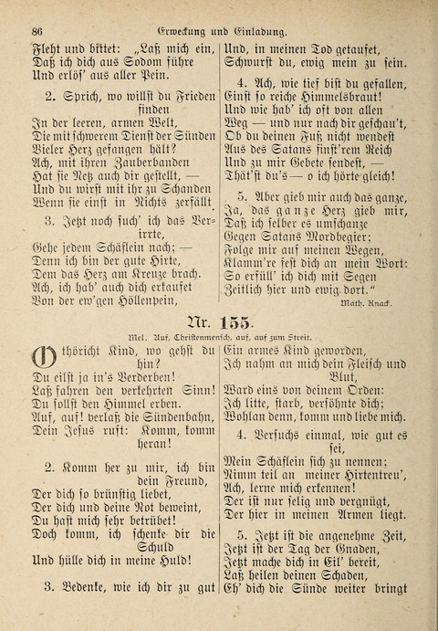 Evangelisches Gesangbuch: für die deutschen Congregational-Gemeinden von Nork-Amerika page 86