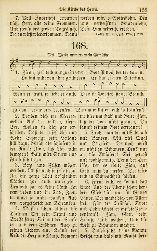 Evangelisches Gesangbuch: herausgegeben von dem Evangelischen Kirchenvereindes Westens page 168