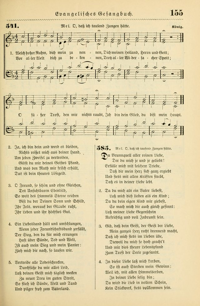 Evangelisches Gesangbuch mit vierstimmigen Melodien: für den öffentlichen und häuslichen Gottesdienst page 155