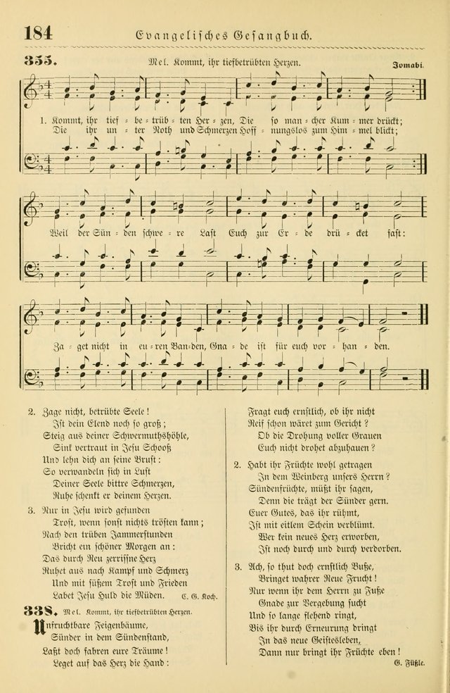 Evangelisches Gesangbuch mit vierstimmigen Melodien: für den öffentlichen und häuslichen Gottesdienst page 184