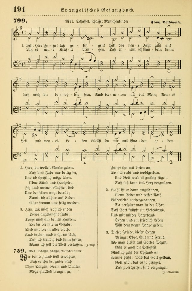 Evangelisches Gesangbuch mit vierstimmigen Melodien: für den öffentlichen und häuslichen Gottesdienst page 194