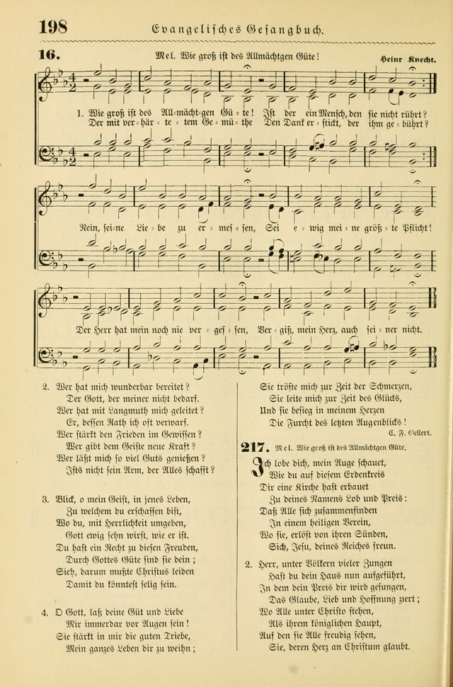 Evangelisches Gesangbuch mit vierstimmigen Melodien: für den öffentlichen und häuslichen Gottesdienst page 198