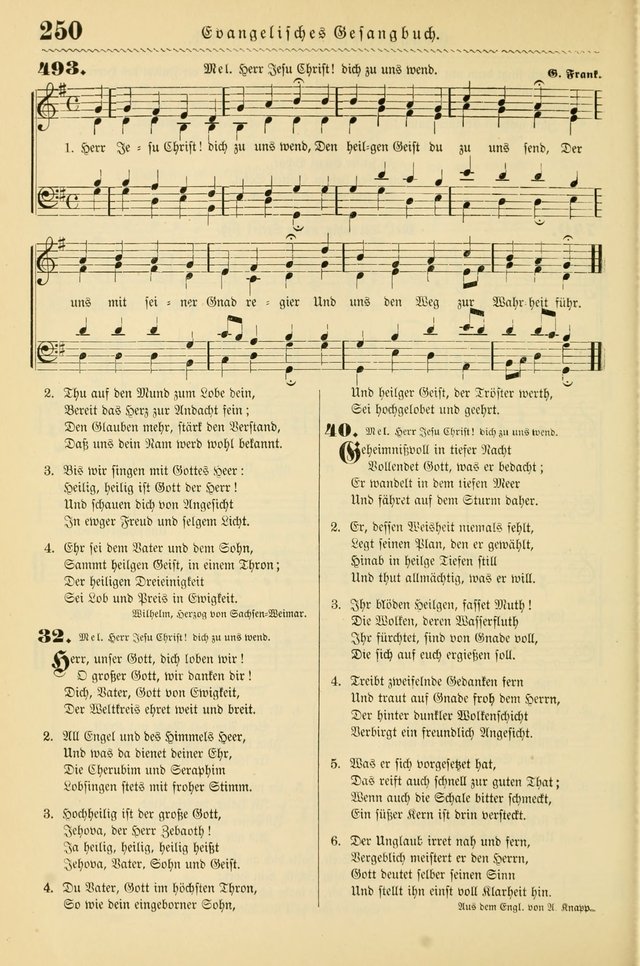 Evangelisches Gesangbuch mit vierstimmigen Melodien: für den öffentlichen und häuslichen Gottesdienst page 250