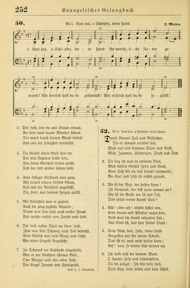 Evangelisches Gesangbuch mit vierstimmigen Melodien: für den öffentlichen und häuslichen Gottesdienst page 252