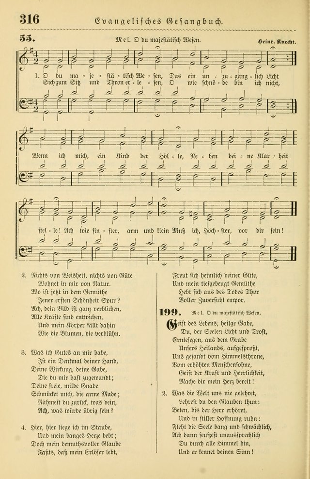 Evangelisches Gesangbuch mit vierstimmigen Melodien: für den öffentlichen und häuslichen Gottesdienst page 316