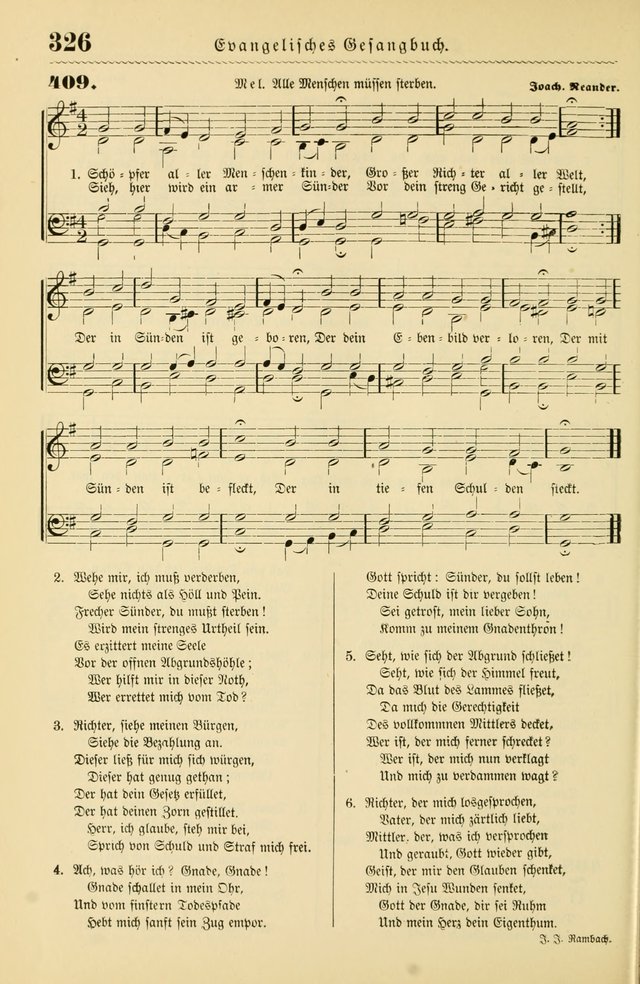 Evangelisches Gesangbuch mit vierstimmigen Melodien: für den öffentlichen und häuslichen Gottesdienst page 326