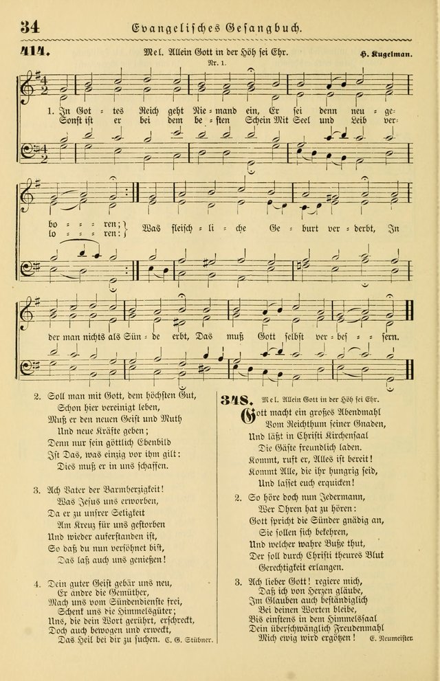 Evangelisches Gesangbuch mit vierstimmigen Melodien: für den öffentlichen und häuslichen Gottesdienst page 34