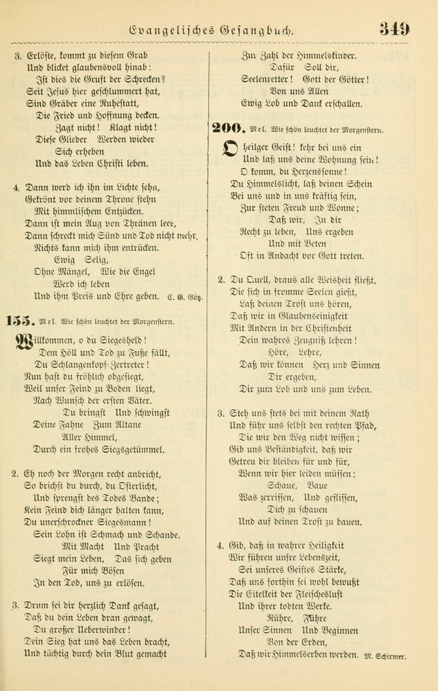 Evangelisches Gesangbuch mit vierstimmigen Melodien: für den öffentlichen und häuslichen Gottesdienst page 349