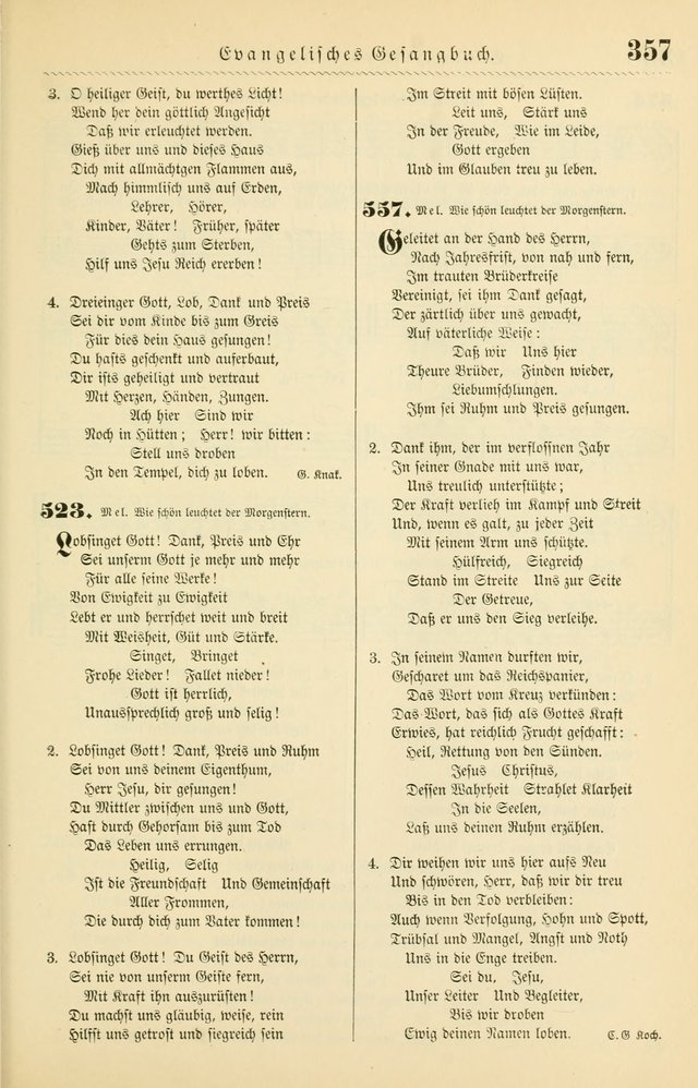 Evangelisches Gesangbuch mit vierstimmigen Melodien: für den öffentlichen und häuslichen Gottesdienst page 357