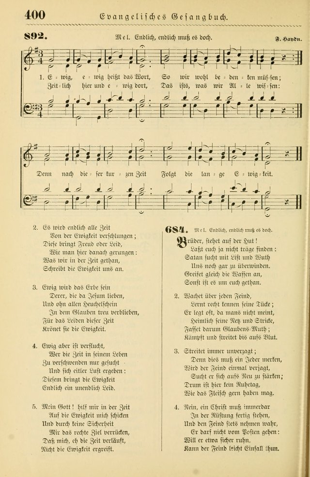 Evangelisches Gesangbuch mit vierstimmigen Melodien: für den öffentlichen und häuslichen Gottesdienst page 400