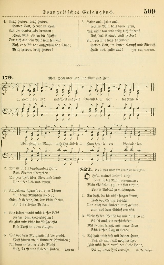 Evangelisches Gesangbuch mit vierstimmigen Melodien: für den öffentlichen und häuslichen Gottesdienst page 509