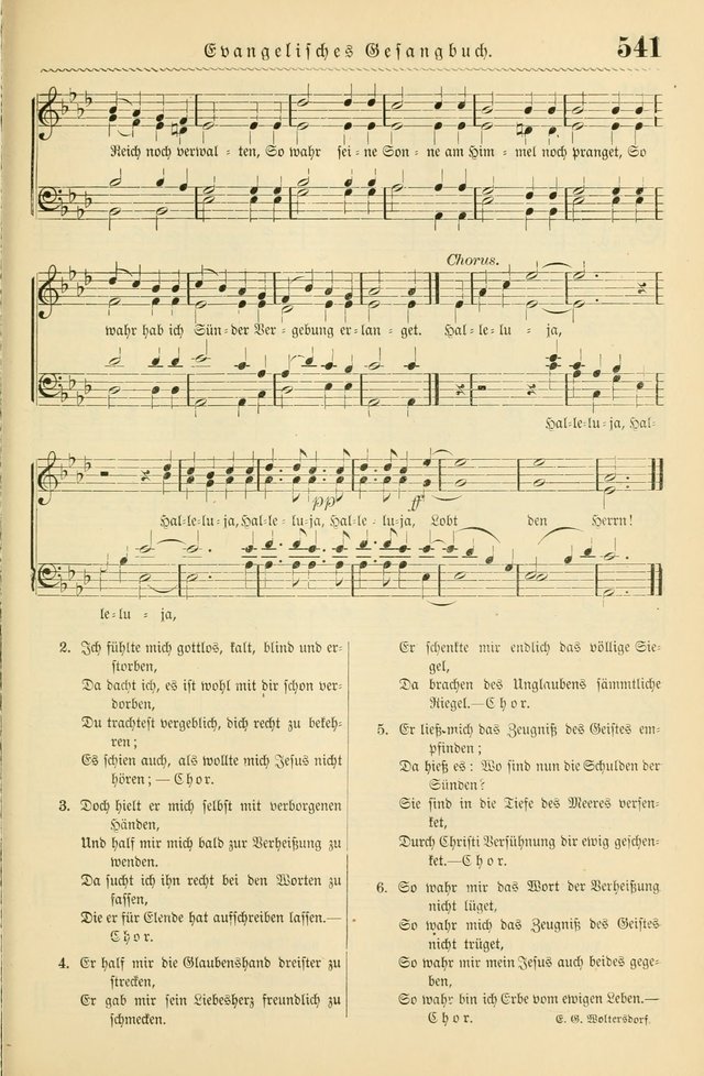 Evangelisches Gesangbuch mit vierstimmigen Melodien: für den öffentlichen und häuslichen Gottesdienst page 541