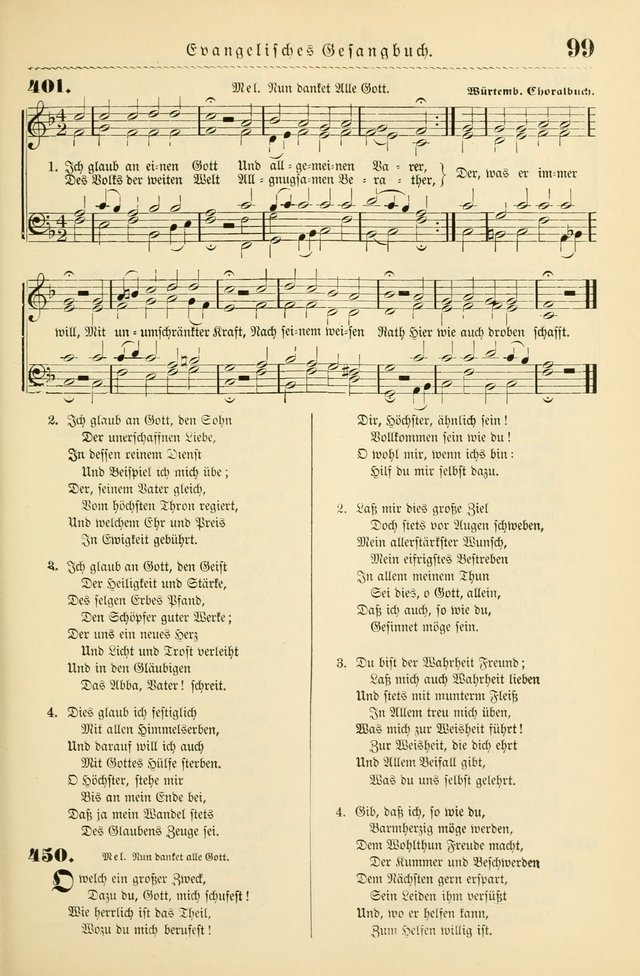 Evangelisches Gesangbuch mit vierstimmigen Melodien: für den öffentlichen und häuslichen Gottesdienst page 99