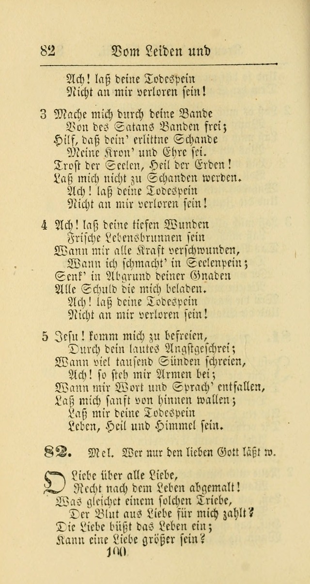 Evangelisches Gesangbuch: oder eine sammlung geistreicher lieder zum gebrauch der Evangelischen Gemeinschaft und aller heilsuchenden seelen page 100