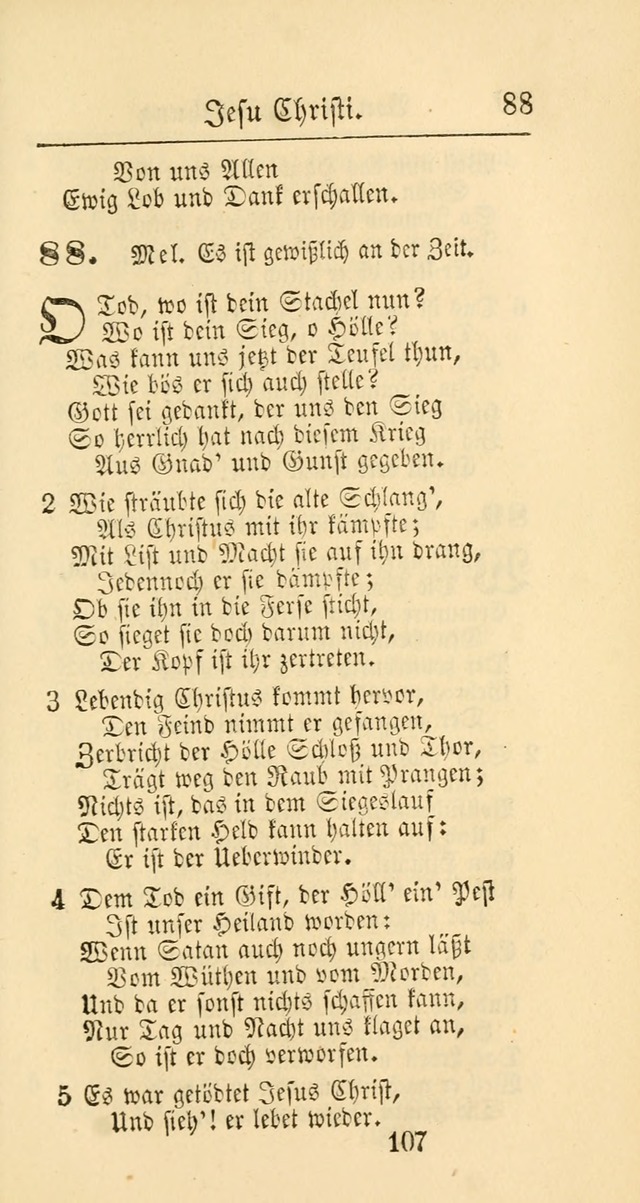 Evangelisches Gesangbuch: oder eine sammlung geistreicher lieder zum gebrauch der Evangelischen Gemeinschaft und aller heilsuchenden seelen page 107