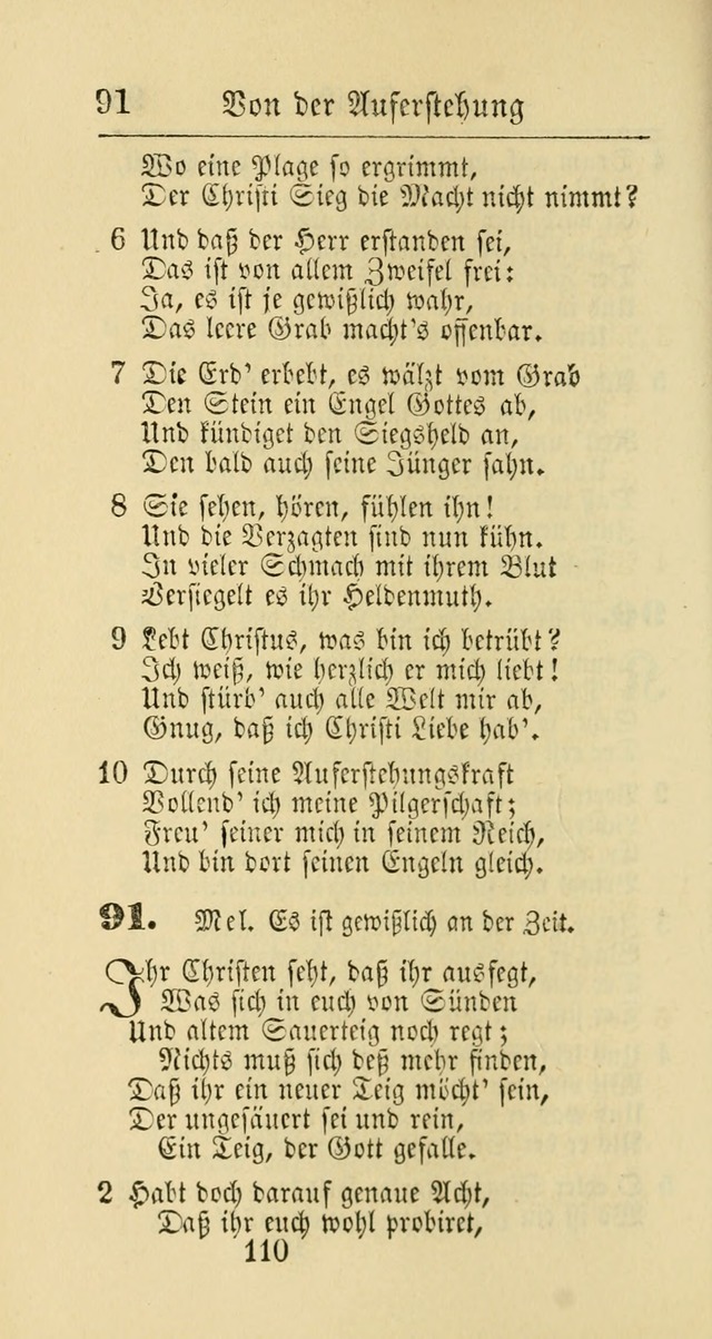 Evangelisches Gesangbuch: oder eine sammlung geistreicher lieder zum gebrauch der Evangelischen Gemeinschaft und aller heilsuchenden seelen page 110