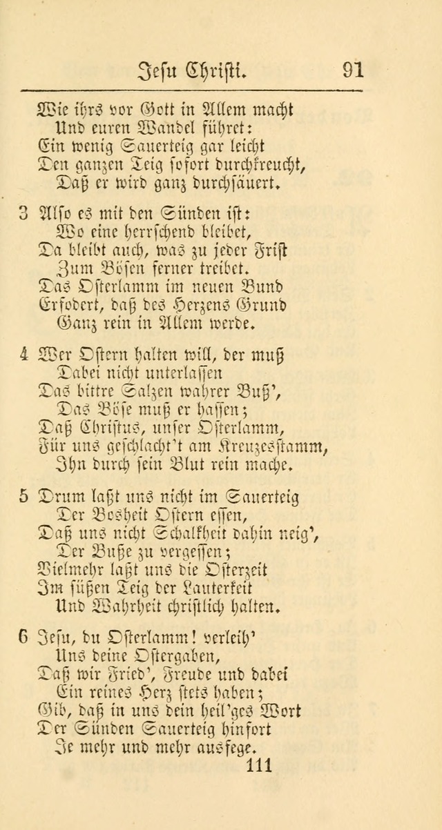 Evangelisches Gesangbuch: oder eine sammlung geistreicher lieder zum gebrauch der Evangelischen Gemeinschaft und aller heilsuchenden seelen page 111