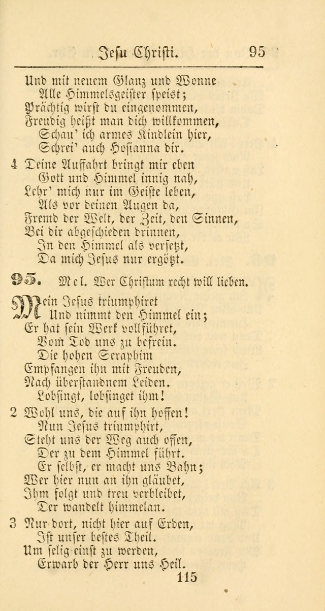 Evangelisches Gesangbuch: oder eine sammlung geistreicher lieder zum gebrauch der Evangelischen Gemeinschaft und aller heilsuchenden seelen page 115