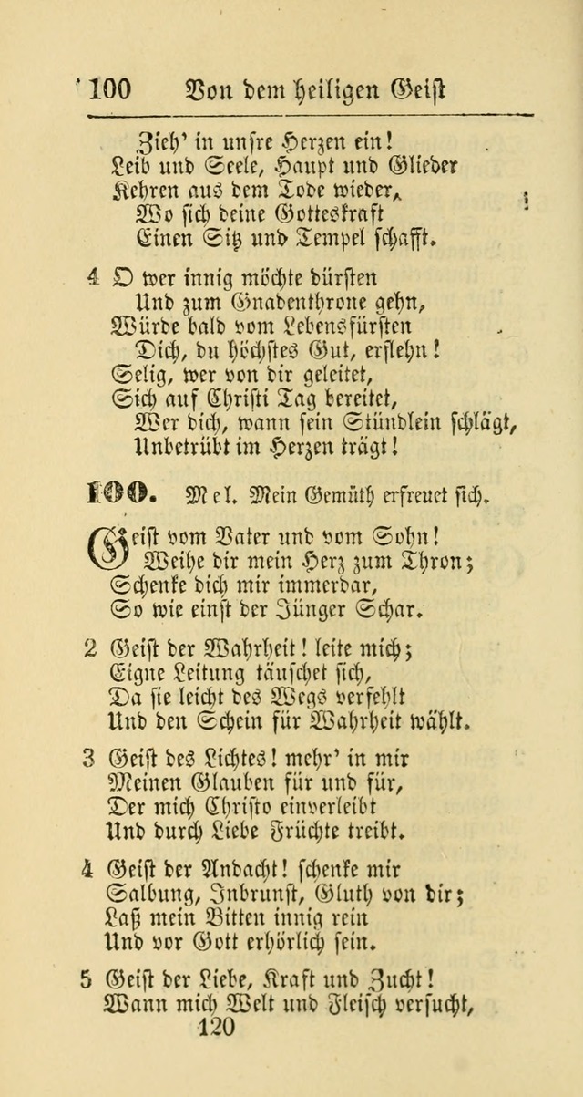 Evangelisches Gesangbuch: oder eine sammlung geistreicher lieder zum gebrauch der Evangelischen Gemeinschaft und aller heilsuchenden seelen page 120