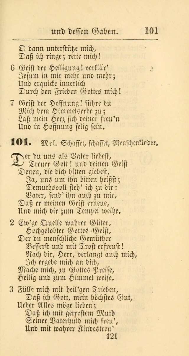 Evangelisches Gesangbuch: oder eine sammlung geistreicher lieder zum gebrauch der Evangelischen Gemeinschaft und aller heilsuchenden seelen page 121