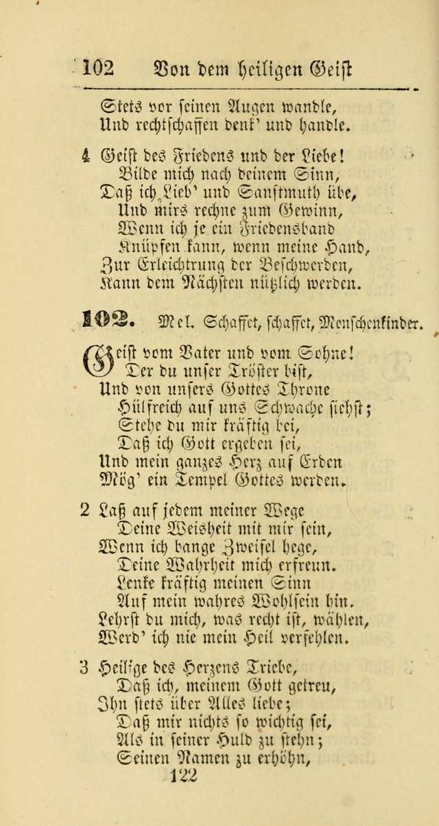 Evangelisches Gesangbuch: oder eine sammlung geistreicher lieder zum gebrauch der Evangelischen Gemeinschaft und aller heilsuchenden seelen page 122