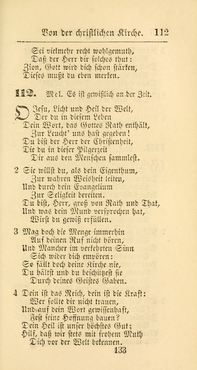 Evangelisches Gesangbuch: oder eine sammlung geistreicher lieder zum gebrauch der Evangelischen Gemeinschaft und aller heilsuchenden seelen page 133