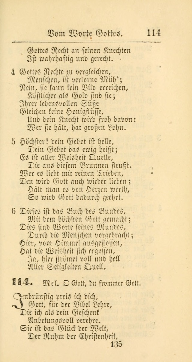 Evangelisches Gesangbuch: oder eine sammlung geistreicher lieder zum gebrauch der Evangelischen Gemeinschaft und aller heilsuchenden seelen page 135