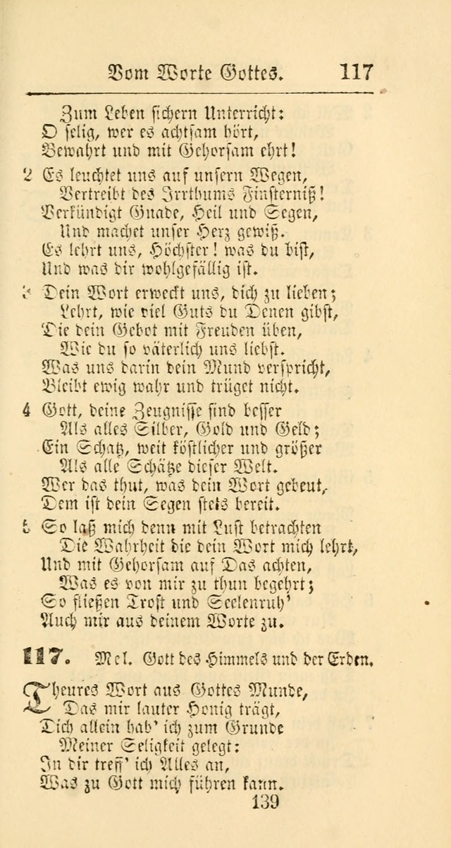 Evangelisches Gesangbuch: oder eine sammlung geistreicher lieder zum gebrauch der Evangelischen Gemeinschaft und aller heilsuchenden seelen page 139