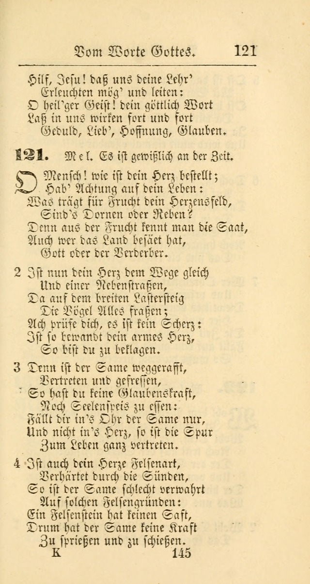 Evangelisches Gesangbuch: oder eine sammlung geistreicher lieder zum gebrauch der Evangelischen Gemeinschaft und aller heilsuchenden seelen page 145