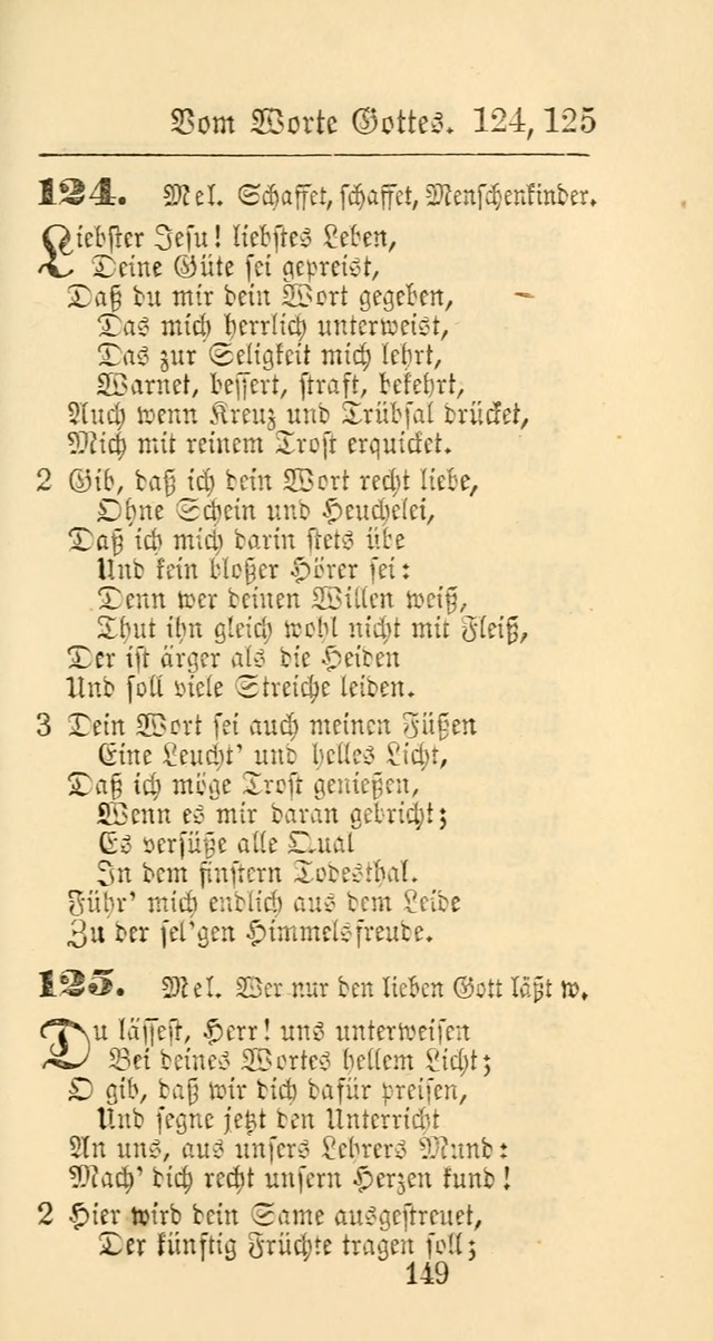 Evangelisches Gesangbuch: oder eine sammlung geistreicher lieder zum gebrauch der Evangelischen Gemeinschaft und aller heilsuchenden seelen page 149