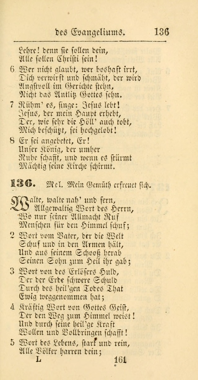 Evangelisches Gesangbuch: oder eine sammlung geistreicher lieder zum gebrauch der Evangelischen Gemeinschaft und aller heilsuchenden seelen page 161