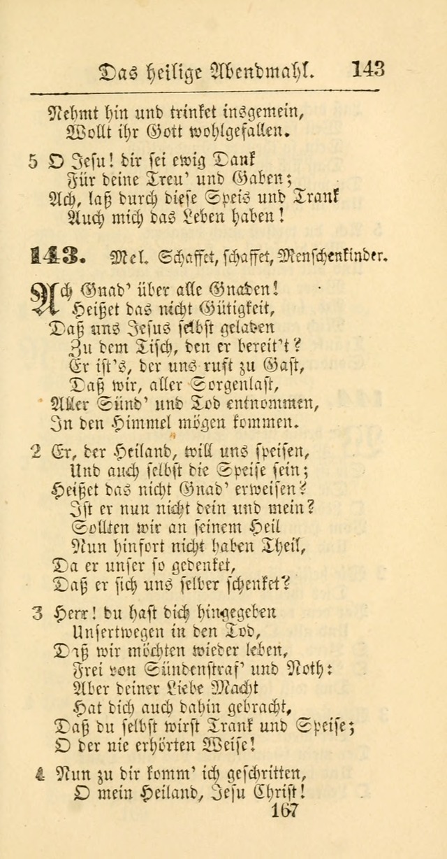 Evangelisches Gesangbuch: oder eine sammlung geistreicher lieder zum gebrauch der Evangelischen Gemeinschaft und aller heilsuchenden seelen page 167