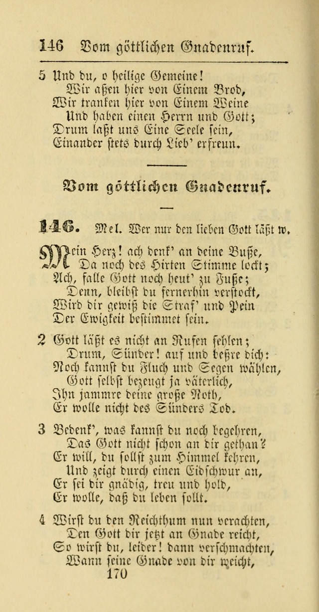 Evangelisches Gesangbuch: oder eine sammlung geistreicher lieder zum gebrauch der Evangelischen Gemeinschaft und aller heilsuchenden seelen page 170