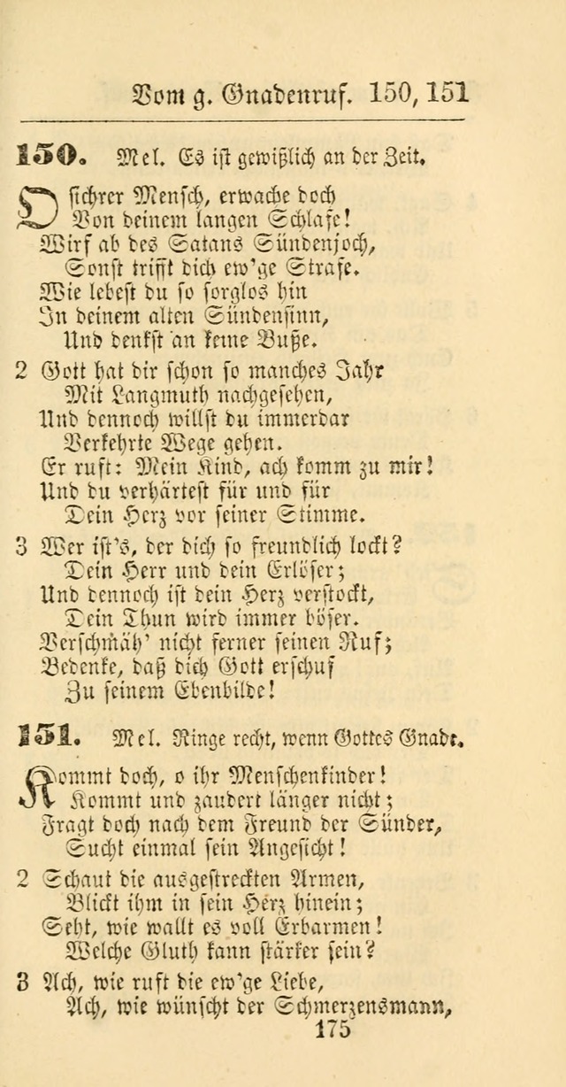 Evangelisches Gesangbuch: oder eine sammlung geistreicher lieder zum gebrauch der Evangelischen Gemeinschaft und aller heilsuchenden seelen page 175