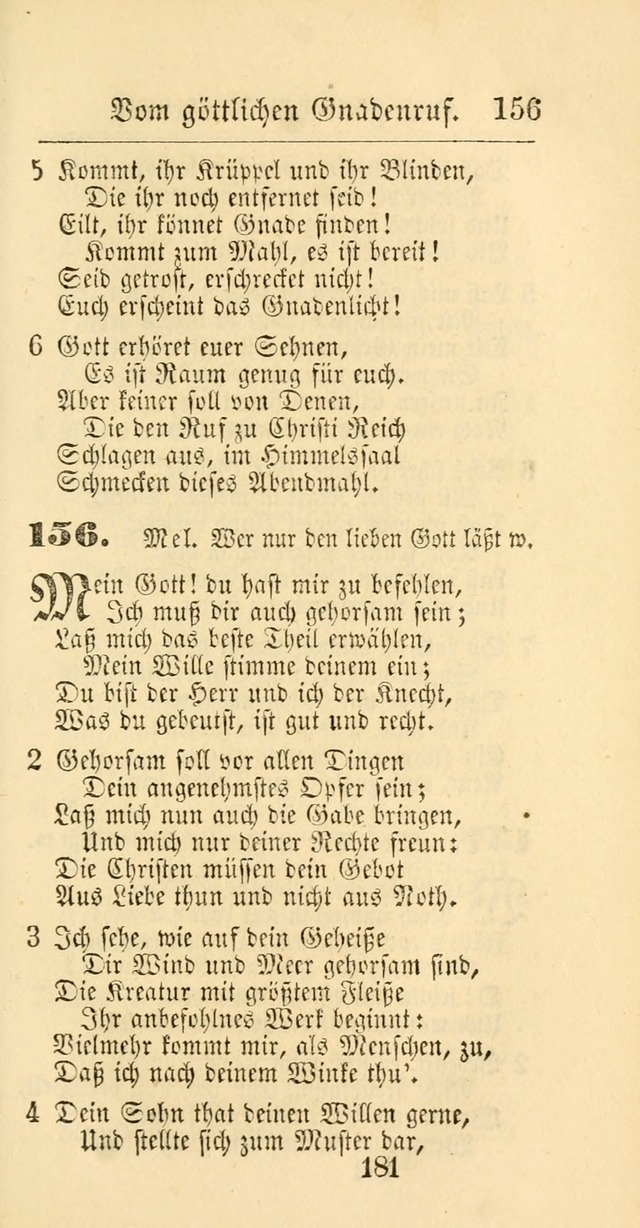 Evangelisches Gesangbuch: oder eine sammlung geistreicher lieder zum gebrauch der Evangelischen Gemeinschaft und aller heilsuchenden seelen page 181