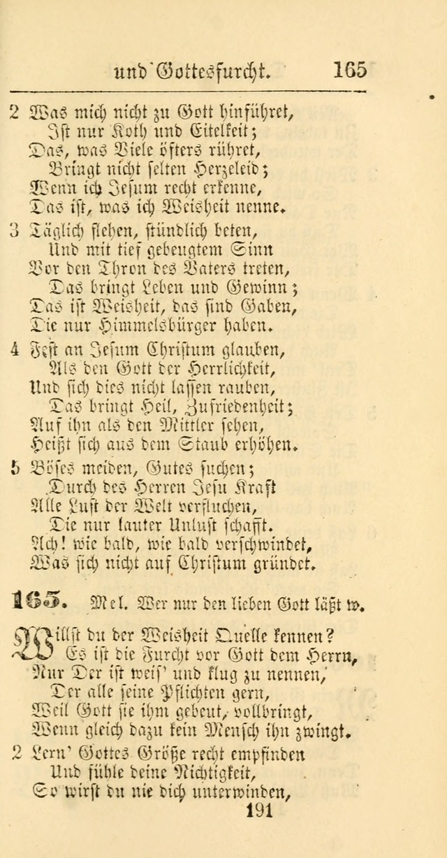 Evangelisches Gesangbuch: oder eine sammlung geistreicher lieder zum gebrauch der Evangelischen Gemeinschaft und aller heilsuchenden seelen page 191