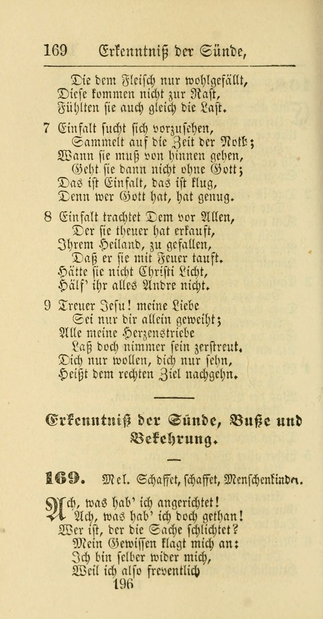 Evangelisches Gesangbuch: oder eine sammlung geistreicher lieder zum gebrauch der Evangelischen Gemeinschaft und aller heilsuchenden seelen page 196