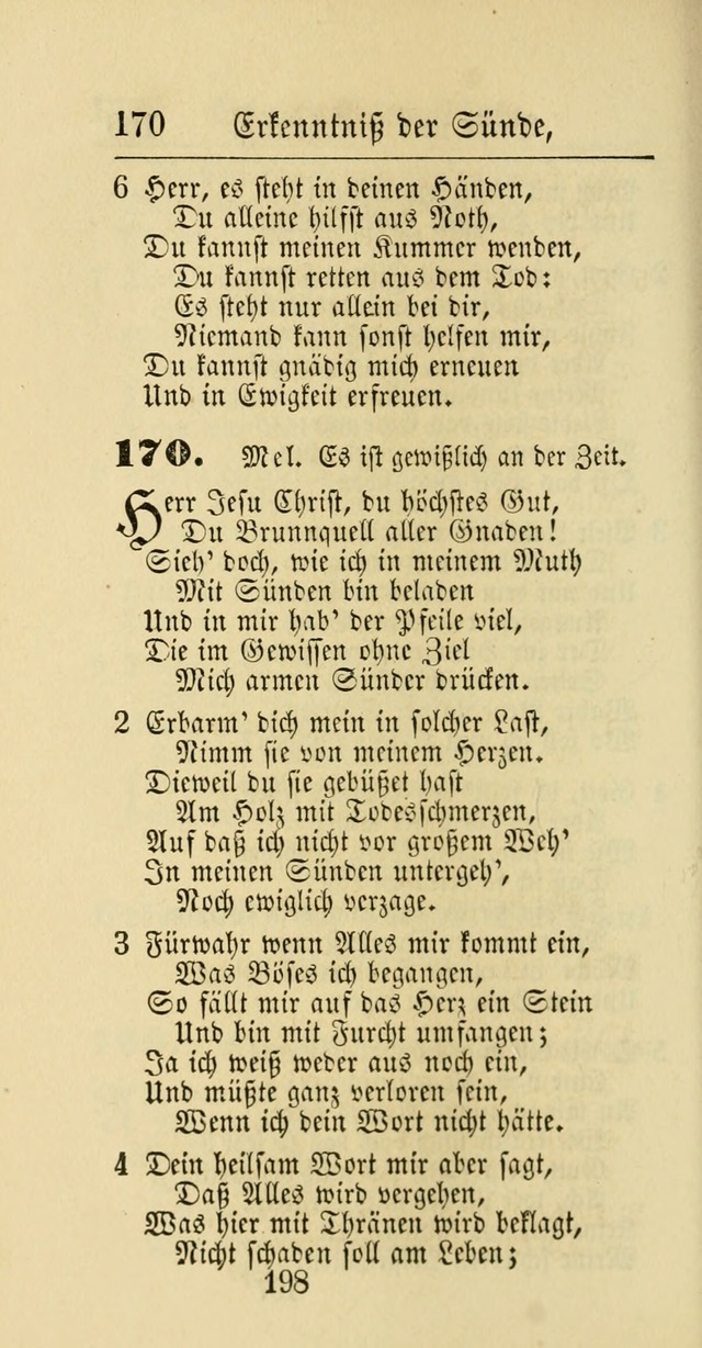 Evangelisches Gesangbuch: oder eine sammlung geistreicher lieder zum gebrauch der Evangelischen Gemeinschaft und aller heilsuchenden seelen page 198