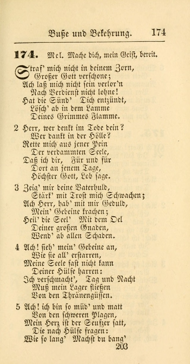 Evangelisches Gesangbuch: oder eine sammlung geistreicher lieder zum gebrauch der Evangelischen Gemeinschaft und aller heilsuchenden seelen page 203