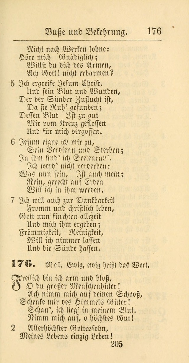 Evangelisches Gesangbuch: oder eine sammlung geistreicher lieder zum gebrauch der Evangelischen Gemeinschaft und aller heilsuchenden seelen page 205