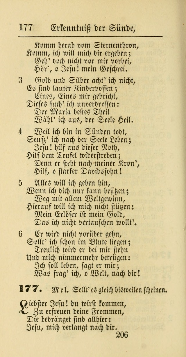 Evangelisches Gesangbuch: oder eine sammlung geistreicher lieder zum gebrauch der Evangelischen Gemeinschaft und aller heilsuchenden seelen page 206