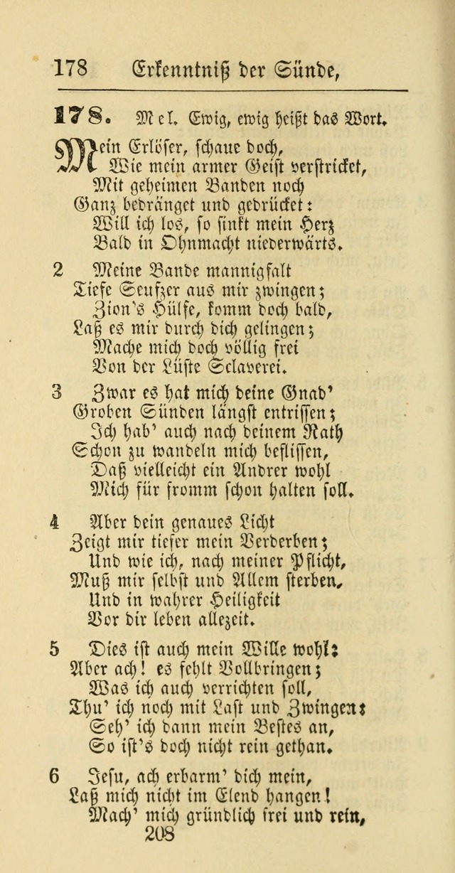 Evangelisches Gesangbuch: oder eine sammlung geistreicher lieder zum gebrauch der Evangelischen Gemeinschaft und aller heilsuchenden seelen page 208