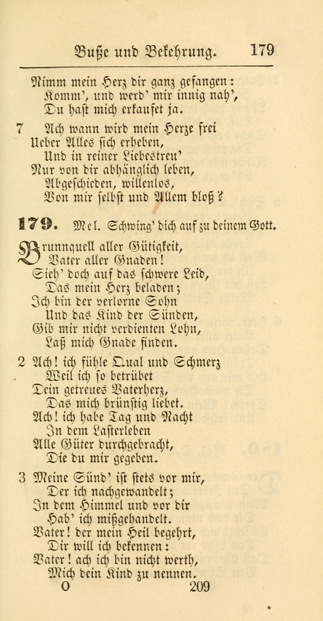 Evangelisches Gesangbuch: oder eine sammlung geistreicher lieder zum gebrauch der Evangelischen Gemeinschaft und aller heilsuchenden seelen page 209