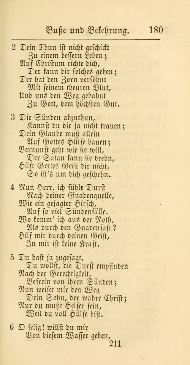 Evangelisches Gesangbuch: oder eine sammlung geistreicher lieder zum gebrauch der Evangelischen Gemeinschaft und aller heilsuchenden seelen page 211