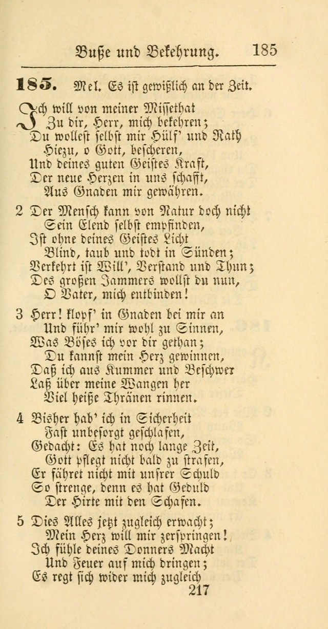 Evangelisches Gesangbuch: oder eine sammlung geistreicher lieder zum gebrauch der Evangelischen Gemeinschaft und aller heilsuchenden seelen page 217