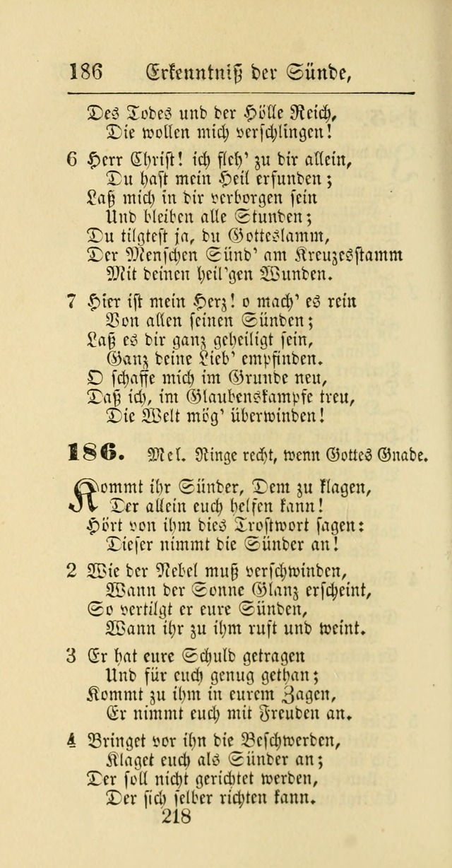 Evangelisches Gesangbuch: oder eine sammlung geistreicher lieder zum gebrauch der Evangelischen Gemeinschaft und aller heilsuchenden seelen page 218